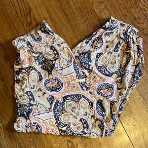 Loose and airy pants from Anthropology. Elastic waist and around ankle